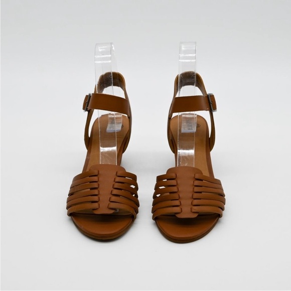 SUSINA Terra Wedge Sandal Cognac Quarter Strap - Picture 2 of 6